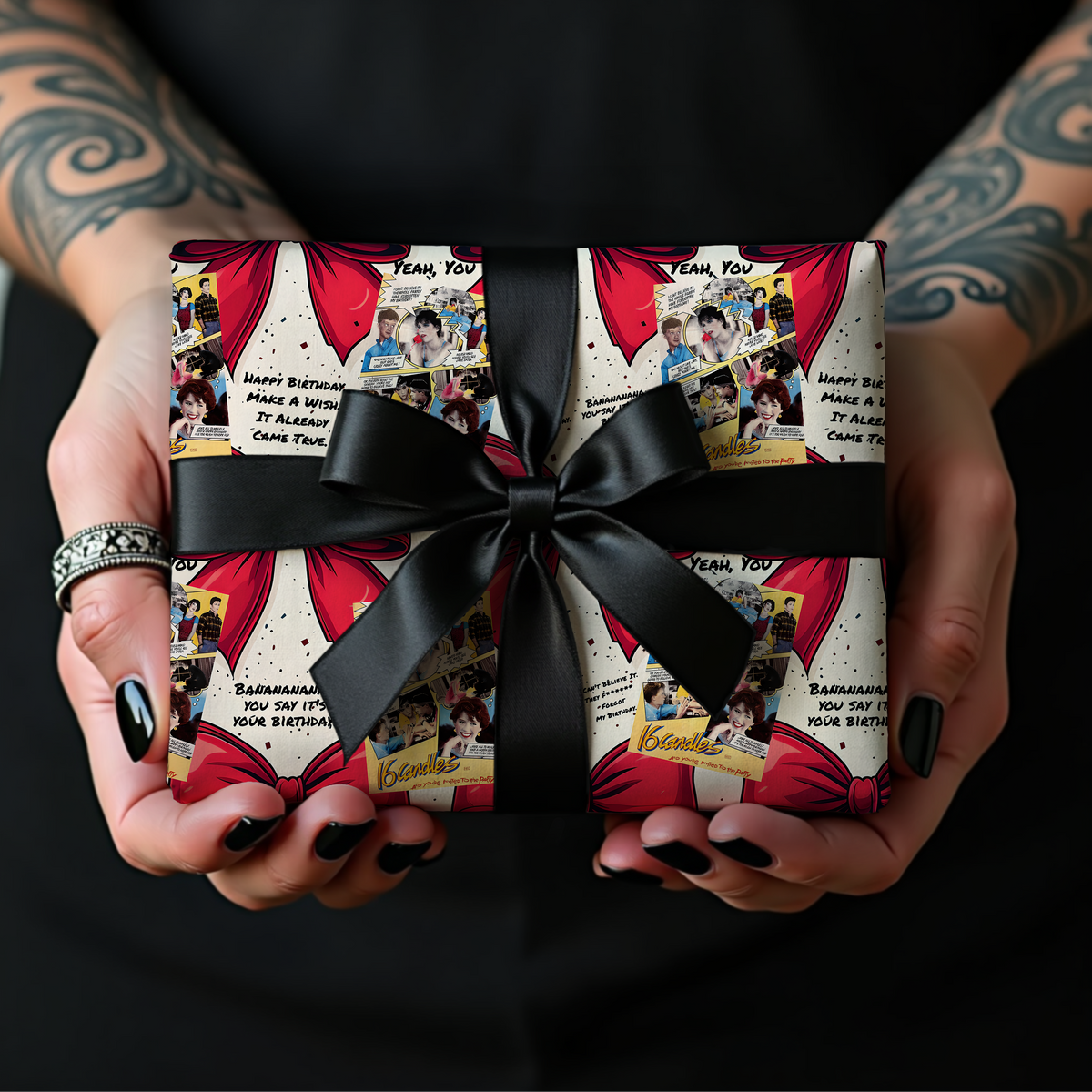 Sixteen Candles Retro Rebellion Birthday Wrapping Paper