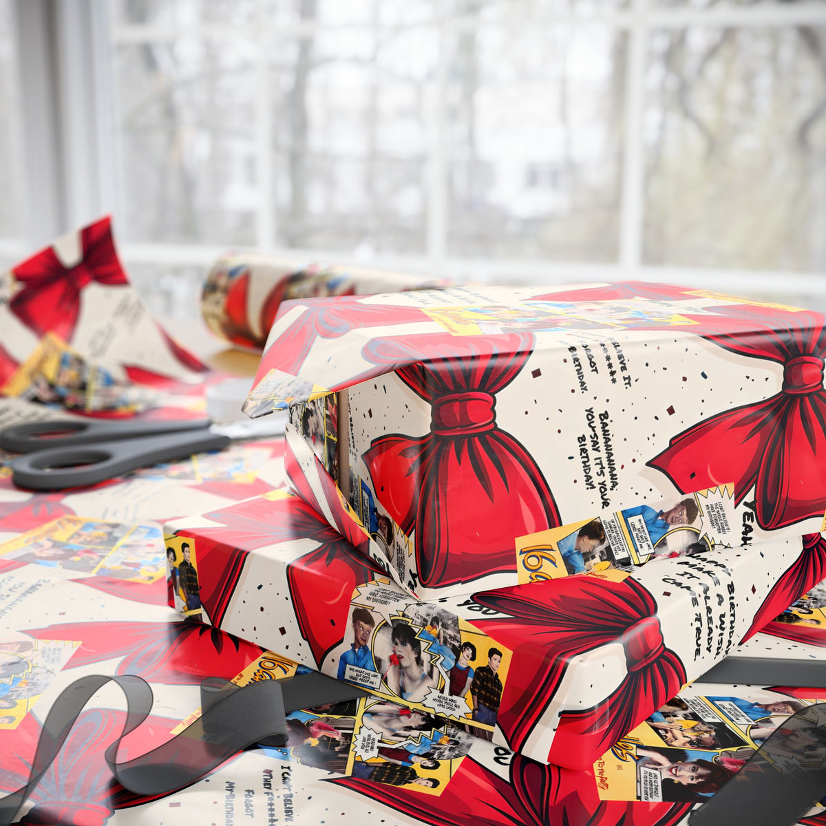 Sixteen Candles Retro Rebellion Birthday Wrapping Paper