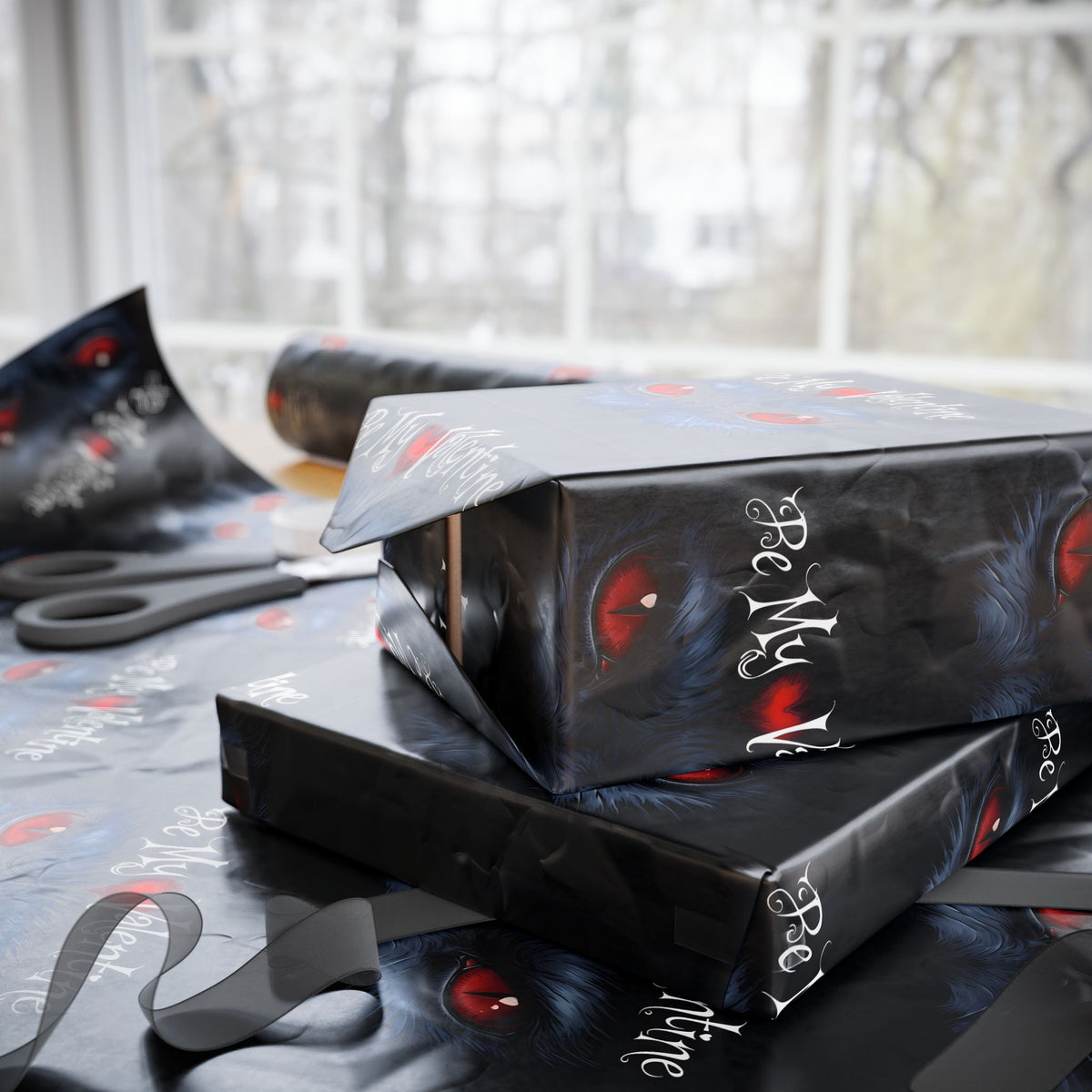 Be My Valentine Black Cat Valentines Wrapping Paper