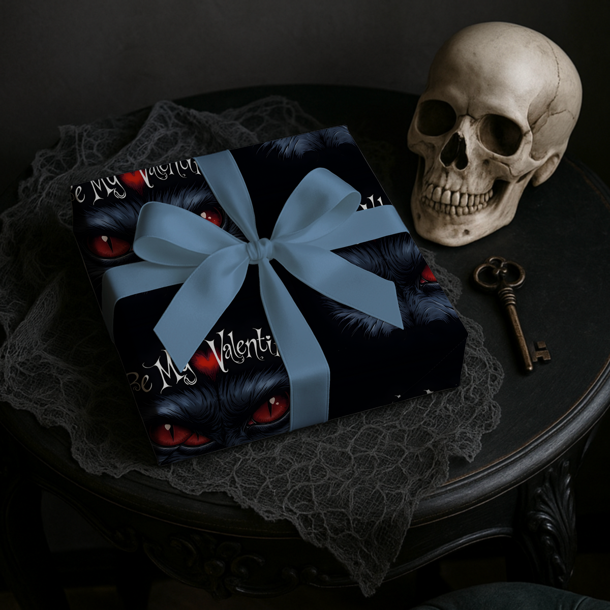 Be My Valentine Black Cat Valentines Wrapping Paper