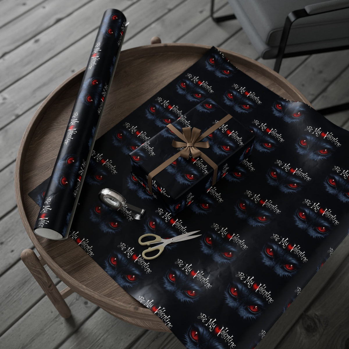 Be My Valentine Black Cat Valentines Wrapping Paper