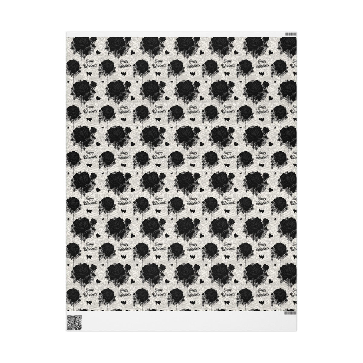 Black Lace Valentine Gothic Dark Romance Roses Valentines Wrapping Paper