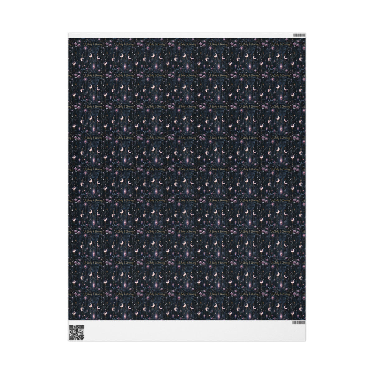 A Baby Is Brewing Witchy Celestial Moon Baby Shower Wrapping Paper