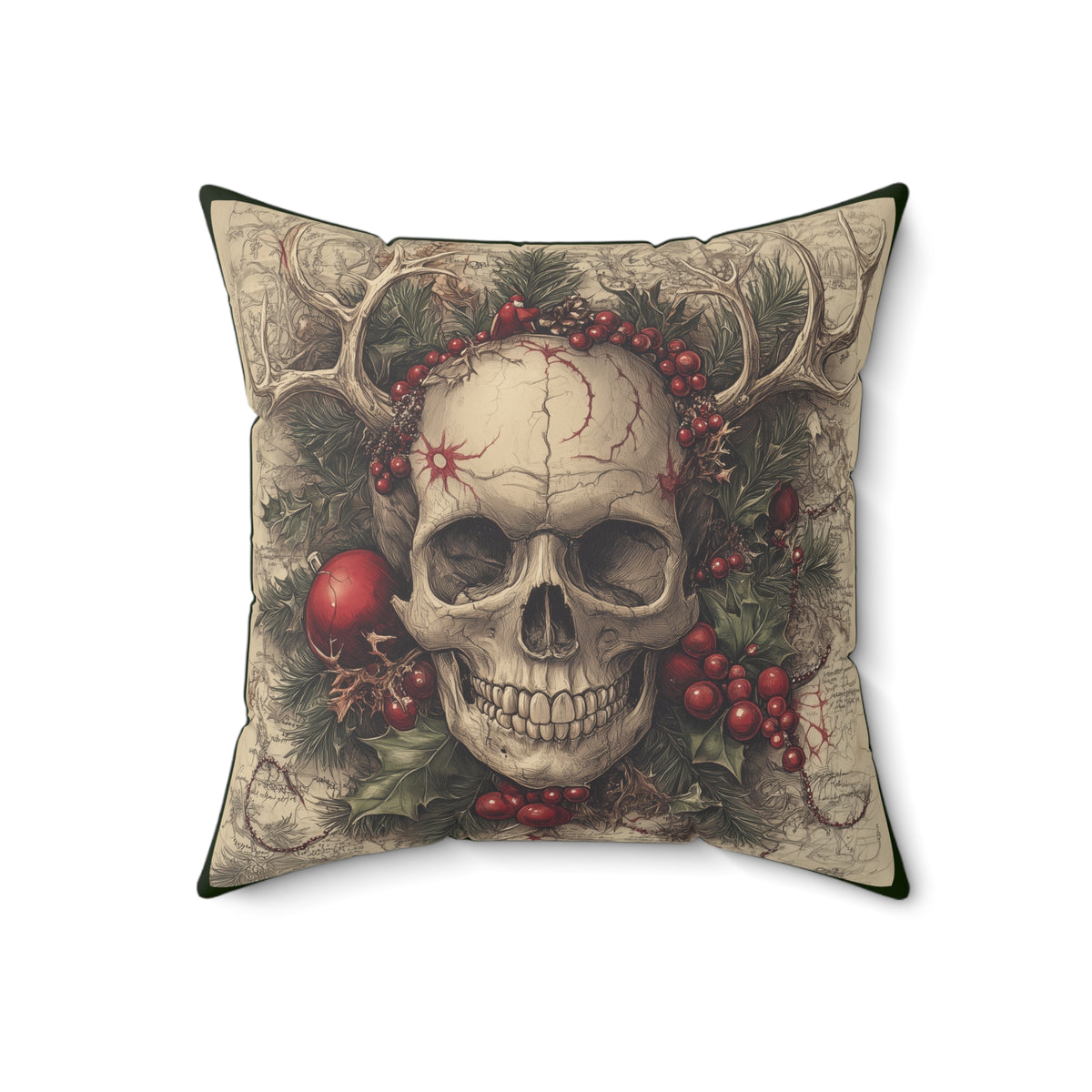 Carols for the Carrion | Gothic Holiday Decorative Pillow