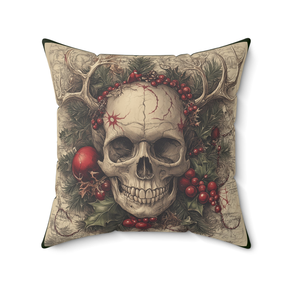 Carols for the Carrion | Gothic Holiday Decorative Pillow