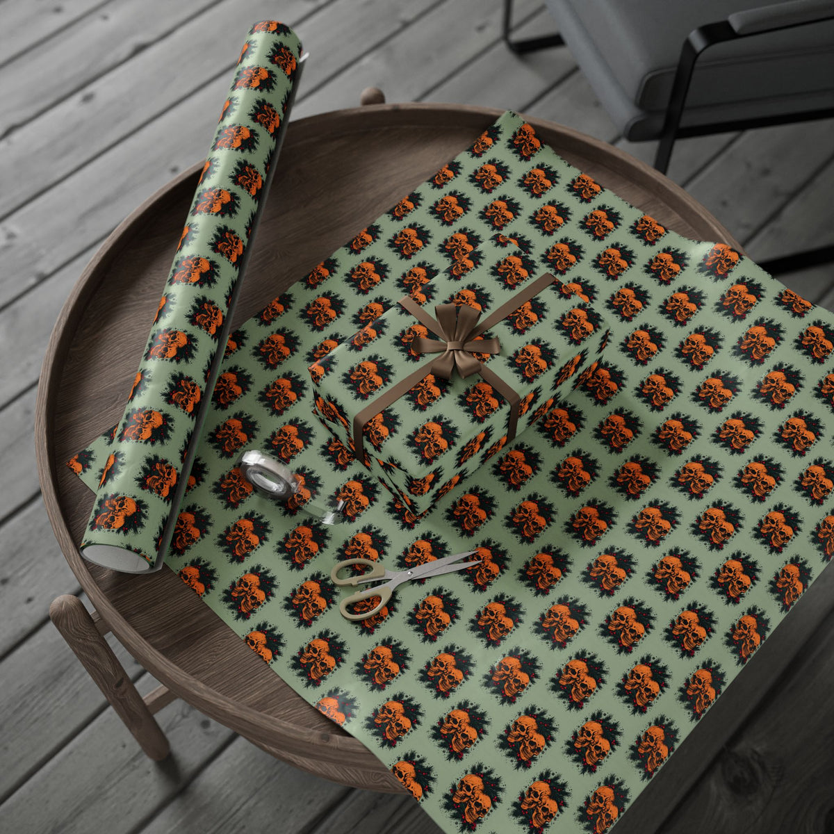 Conjoined Spirits Gothic Spooky Holiday Wrapping Paper