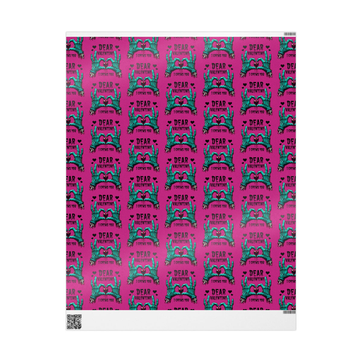 I Chews You Zombie Valentines Wrapping Paper