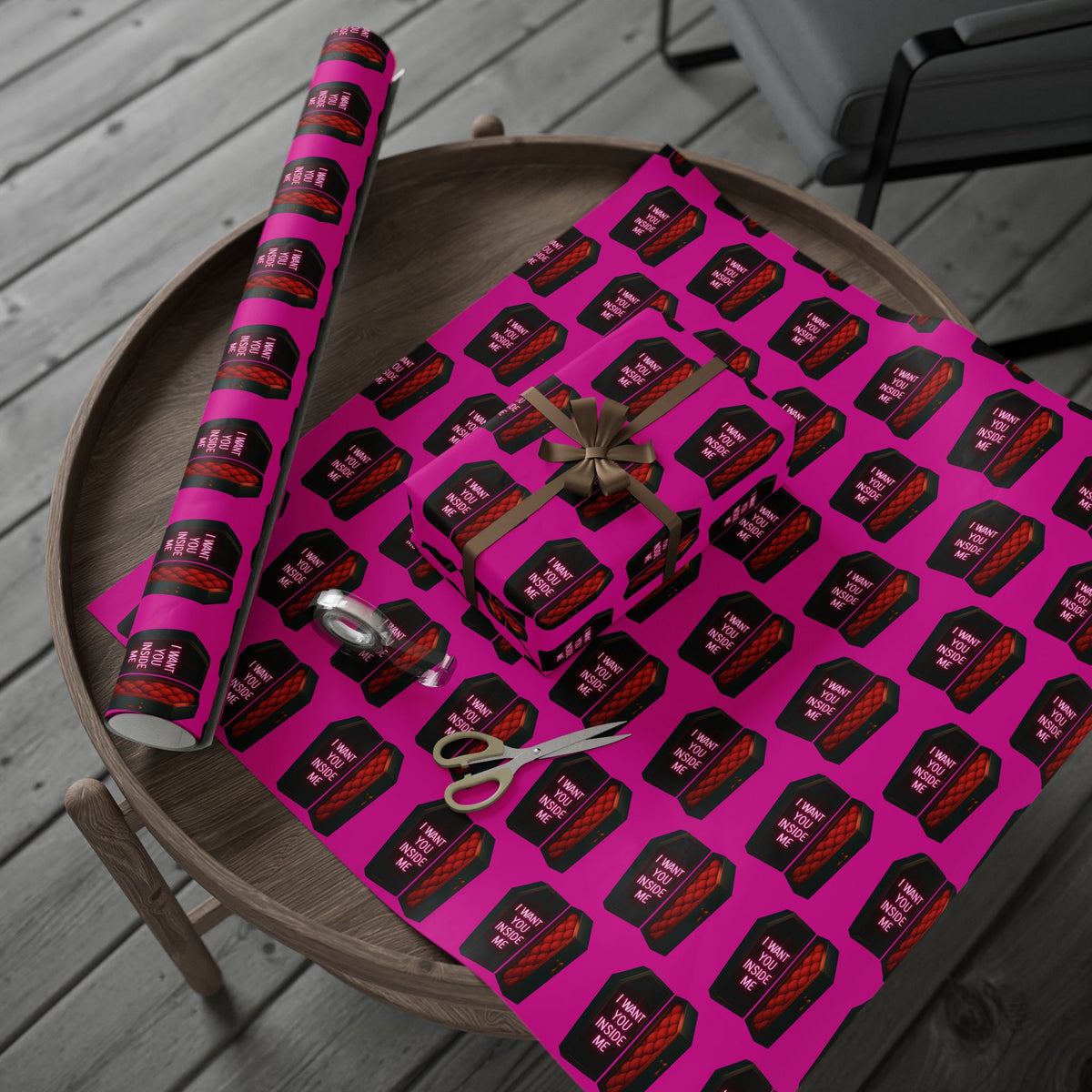 Coffin Lovers Gothic Valentine’s Wrapping Paper