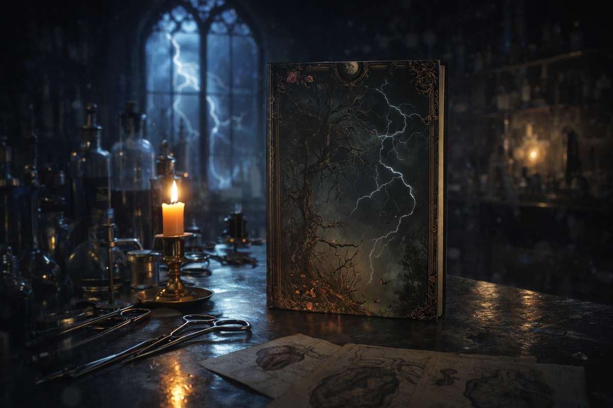 CREATION – The Spark That Should Not Have Lived | Gothic Hardcover Journal