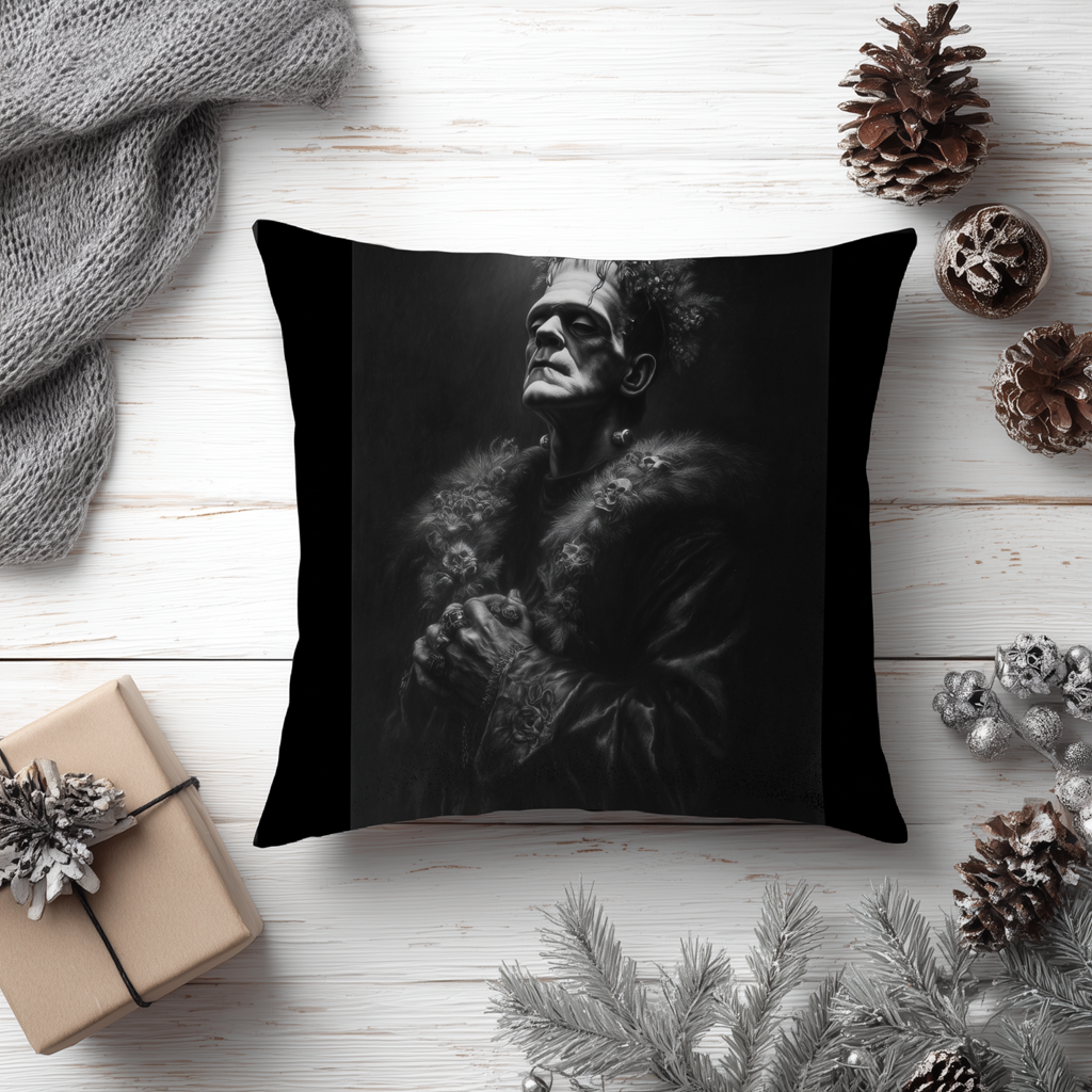 The Crowned Creation | Gothic Decorative Pillow