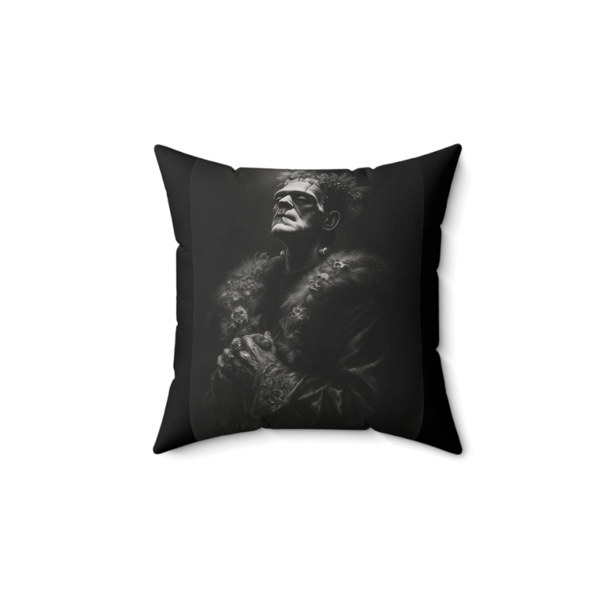 The Crowned Creation | Gothic Decorative Pillow