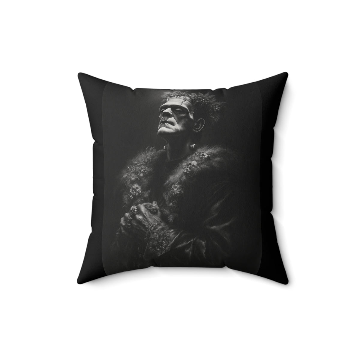 The Crowned Creation | Gothic Decorative Pillow