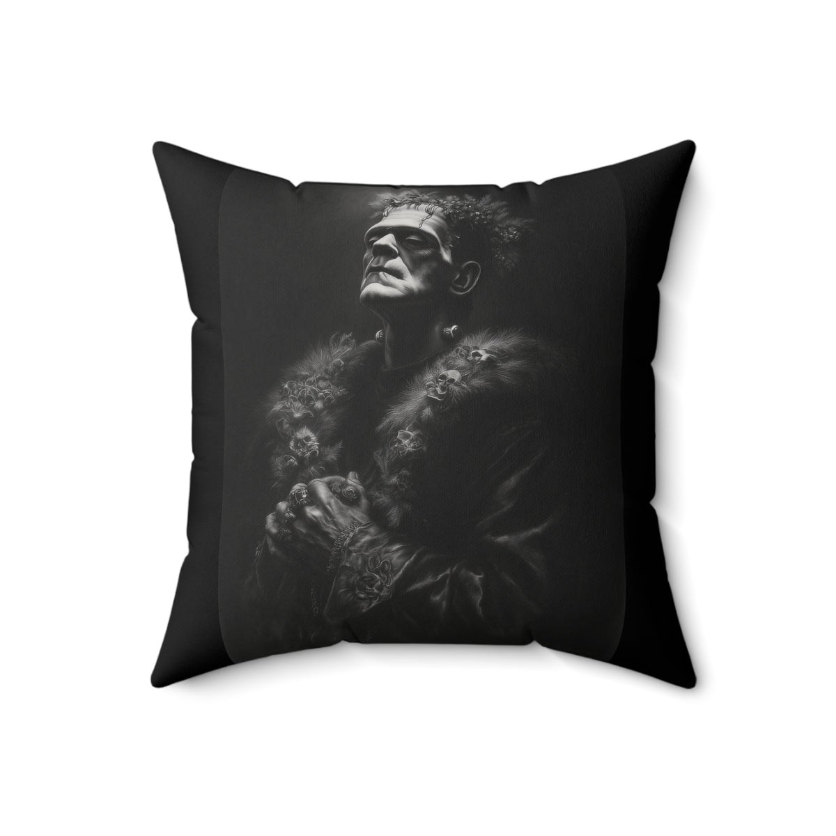 The Crowned Creation | Gothic Decorative Pillow