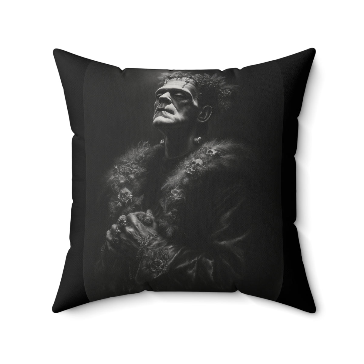 The Crowned Creation | Gothic Decorative Pillow