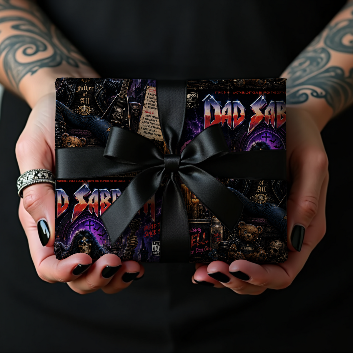 Dad Sabbath Raising Hell Since Day One Heavy Metal Fathers Day Wrapping Paper
