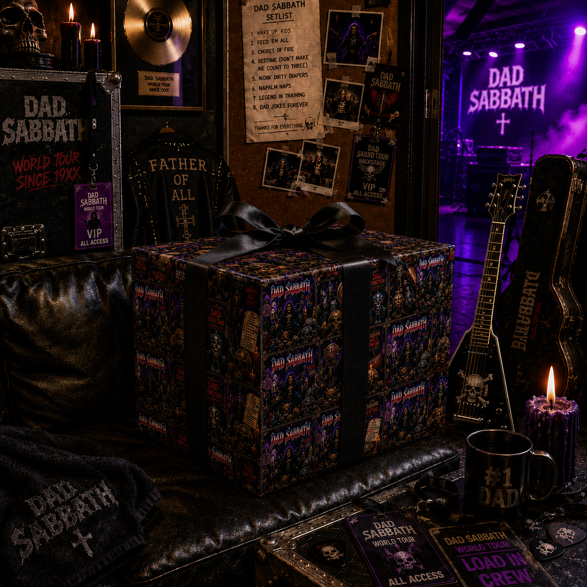 Dad Sabbath Raising Hell Since Day One Heavy Metal Fathers Day Wrapping Paper