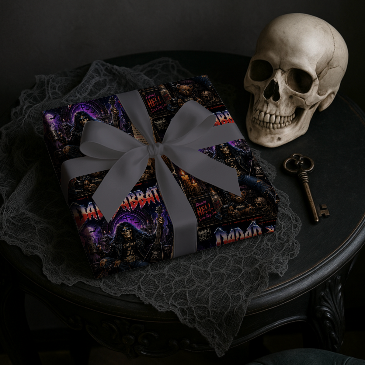 Dad Sabbath Raising Hell Since Day One Heavy Metal Fathers Day Wrapping Paper