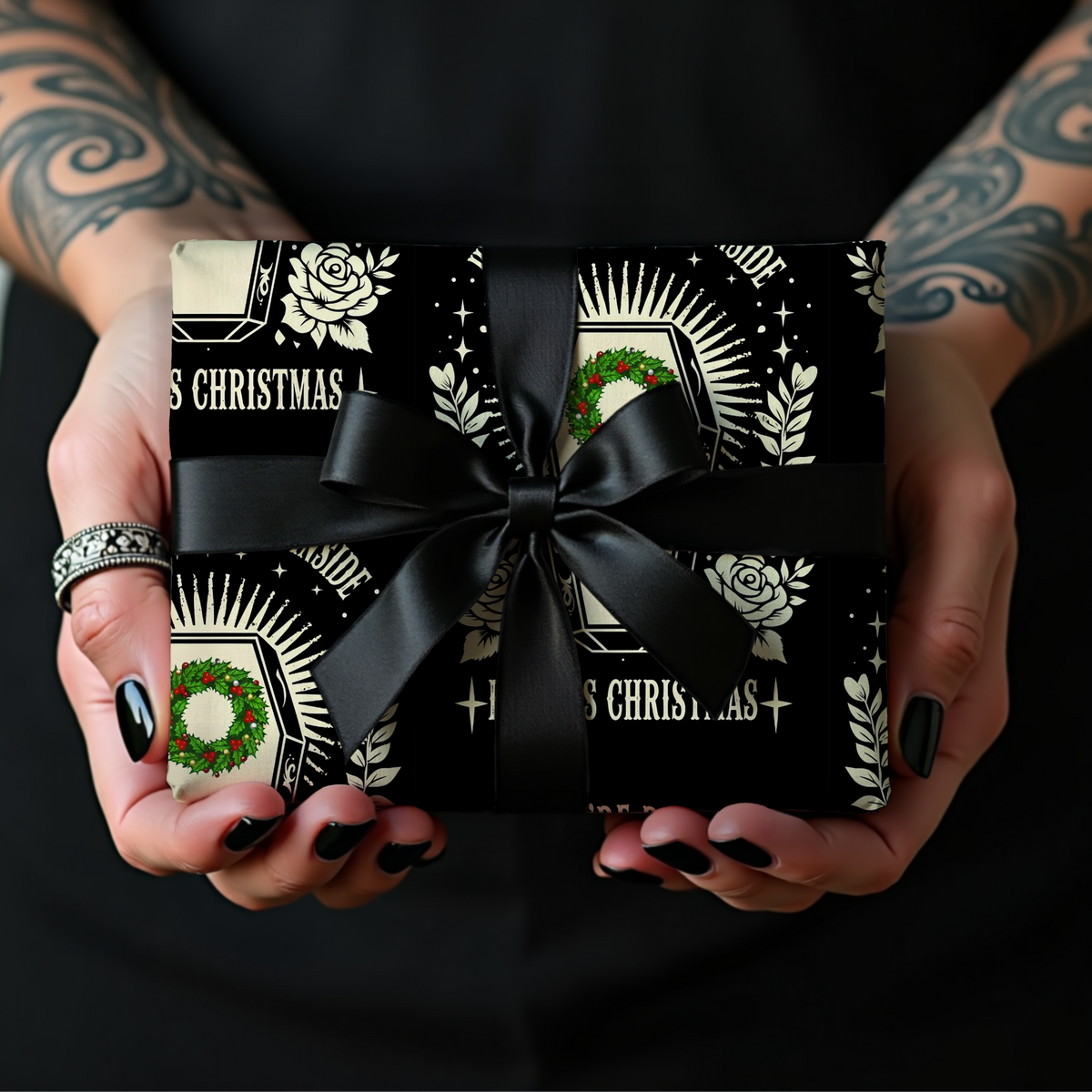 Dead Inside but Its Christmas Dark Humor Wrapping Paper
