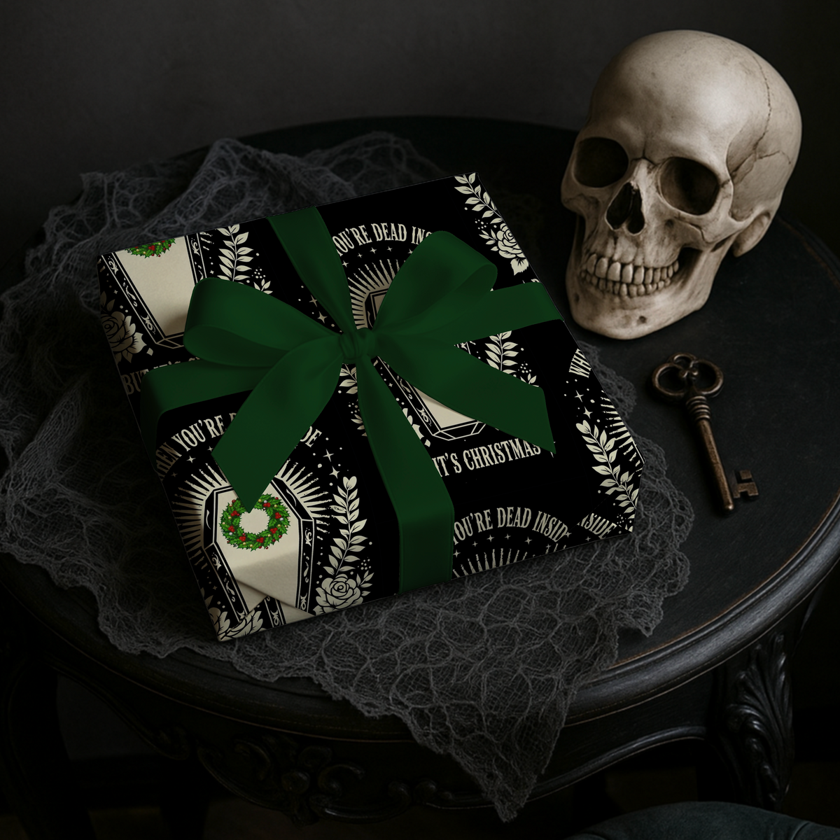 Dead Inside but Its Christmas Dark Humor Wrapping Paper