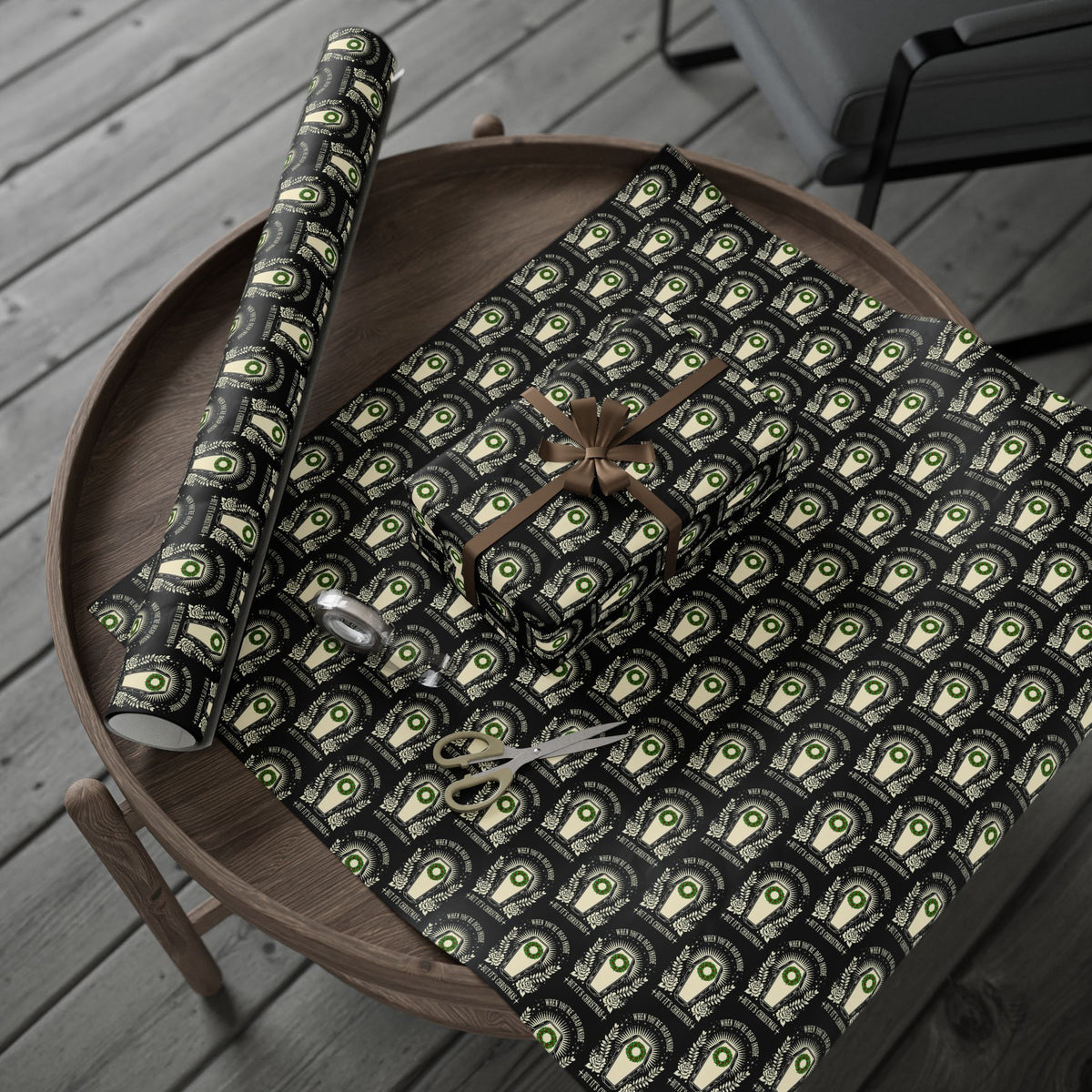 Dead Inside but Its Christmas Dark Humor Wrapping Paper