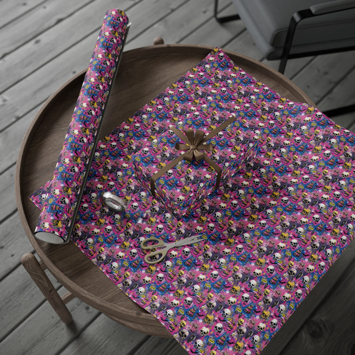 Neon Deathday Riot Zombie Punk Horro Goth Birthday Wrapping Paper
