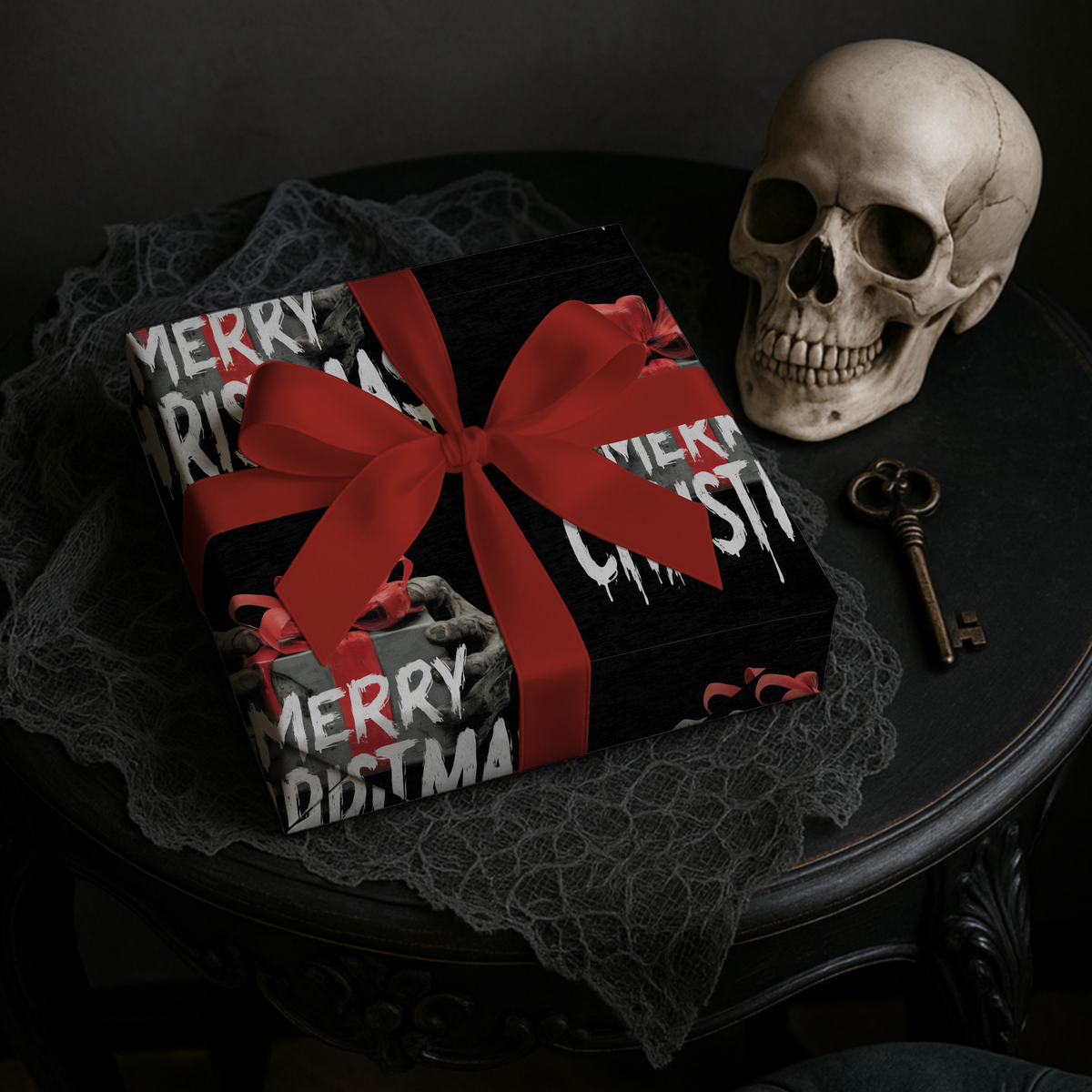 Dont Open Until Undead Zombie Horror Christmas Wrapping Paper
