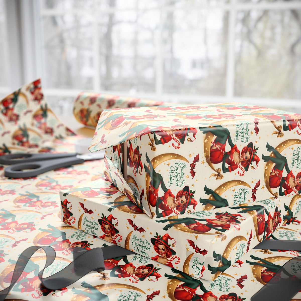 Enchanted Wishes Vintage Christmas Wrapping Paper