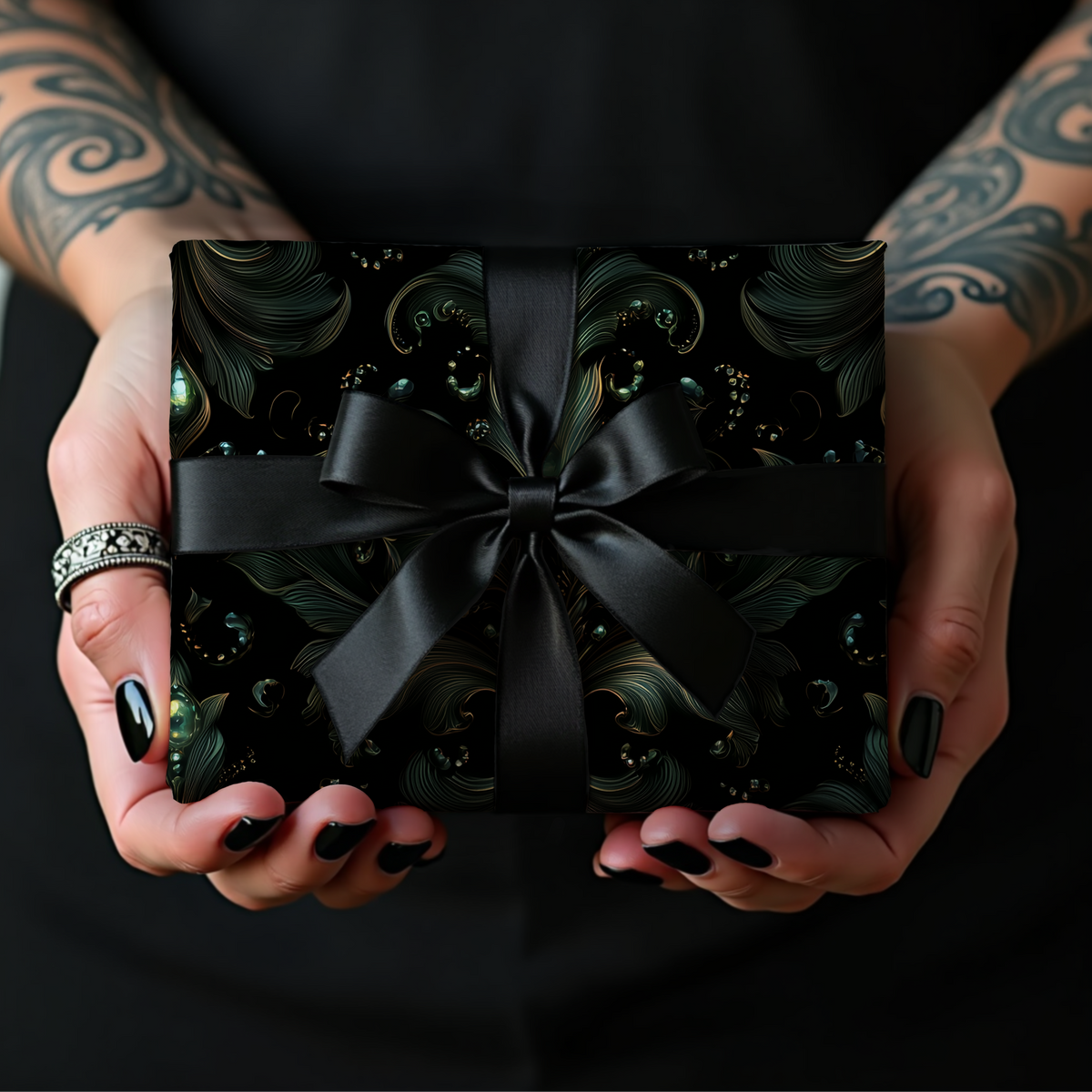 Evergreen Masquerade Vampire Dark Romance Wrapping Paper