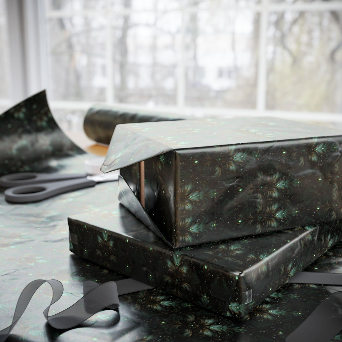 Evergreen Masquerade Vampire Dark Romance Wrapping Paper
