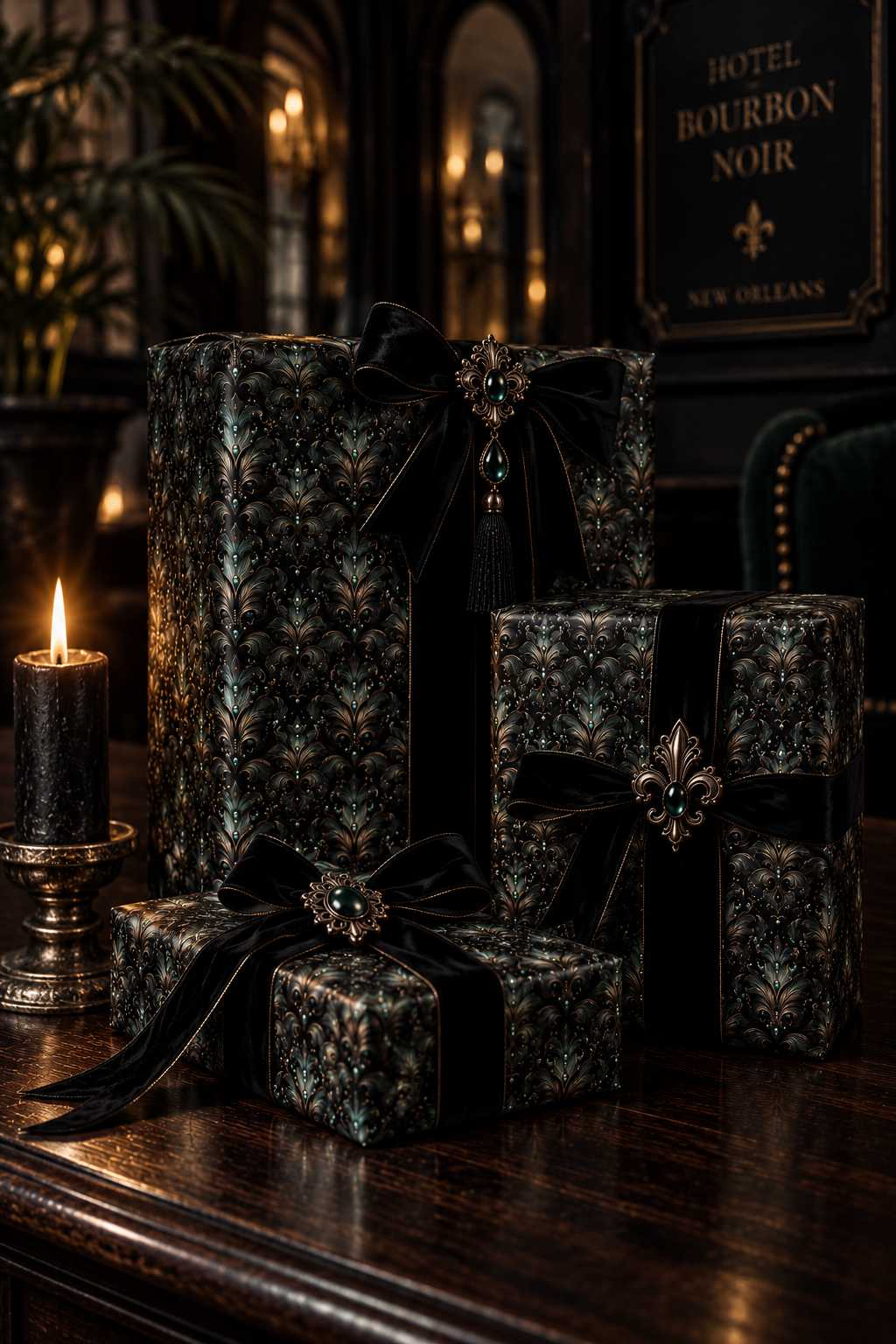 Evergreen Masquerade Vampire Dark Romance Wrapping Paper