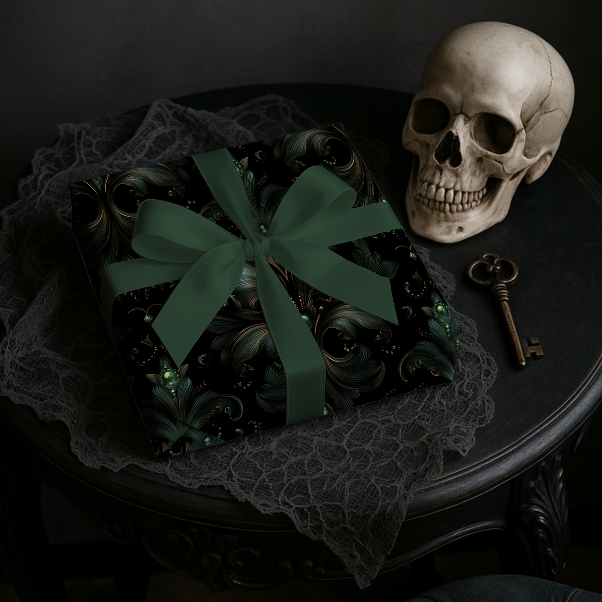 Evergreen Masquerade Vampire Dark Romance Wrapping Paper
