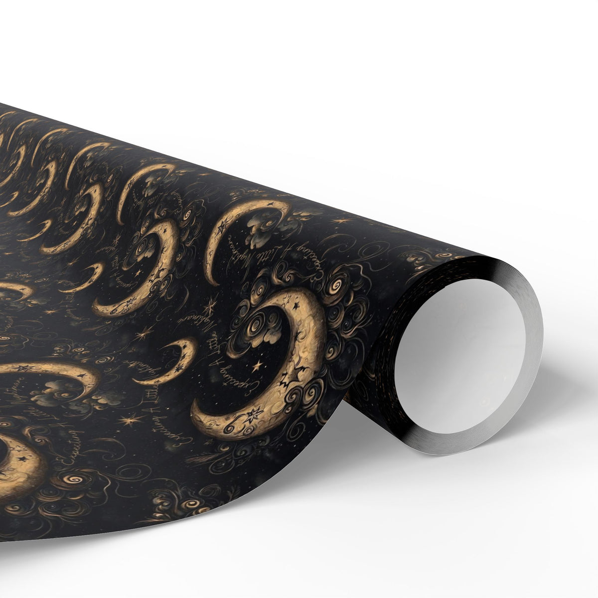 Expecting A Little Nightmare Dark Celestial Moon Baby Shower Wrapping Paper