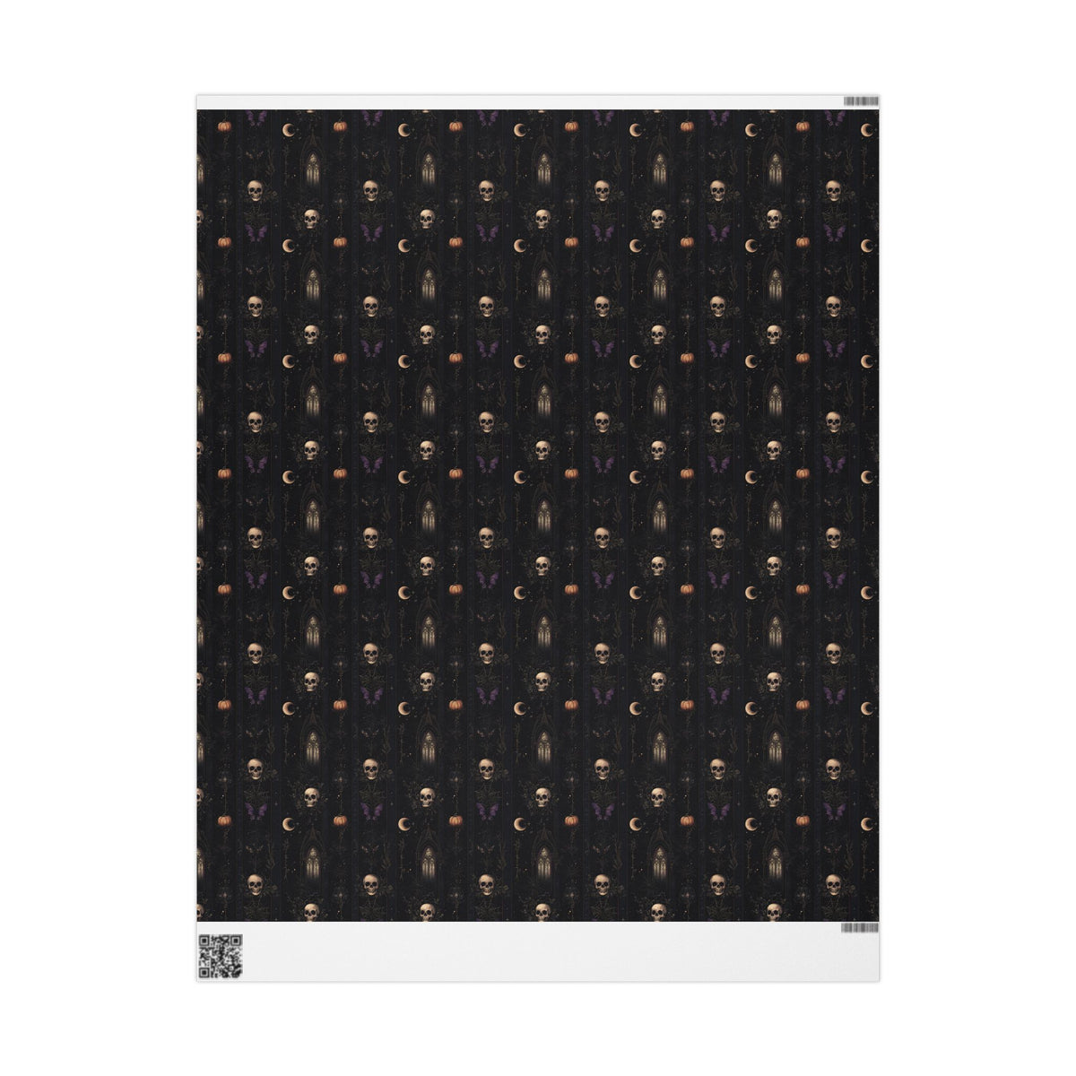 Garden of the Departed Gothic Celestial Moon Skull & Dark Flora Wrapping Paper