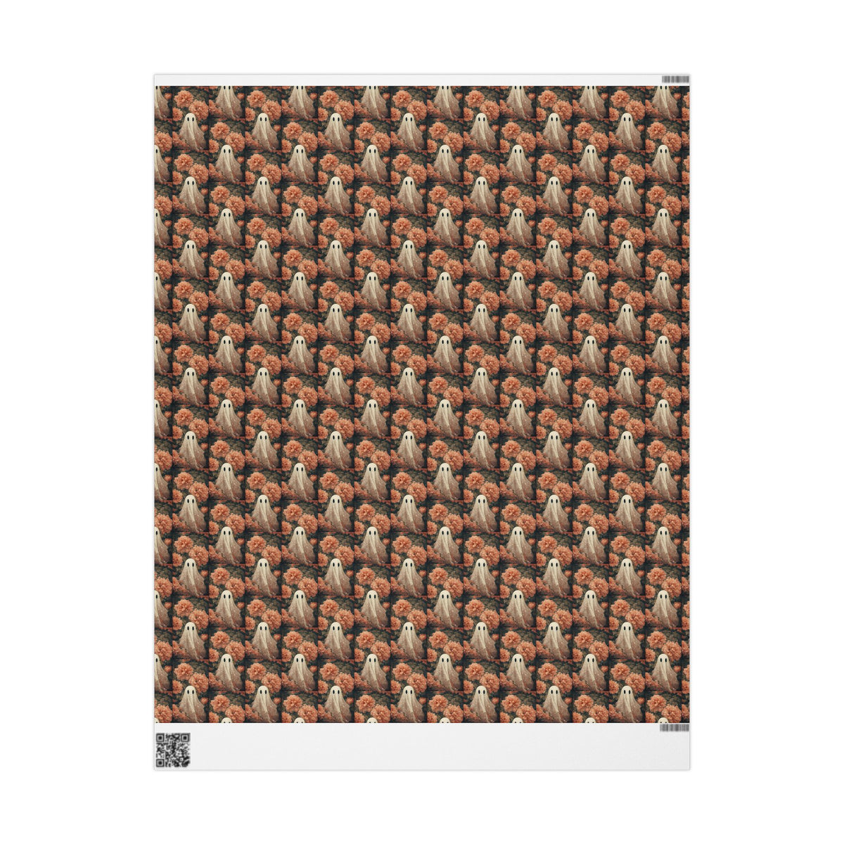 Ghost in the Garden Elegant Peach Floral Dark Romance Wrapping Paper