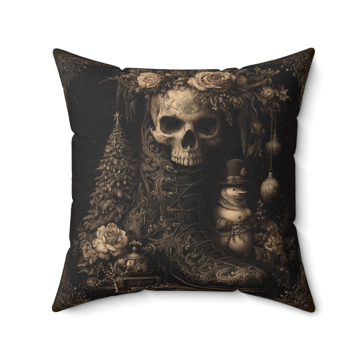Winter’s Remains | Gothic Holiday Decorative Pillow
