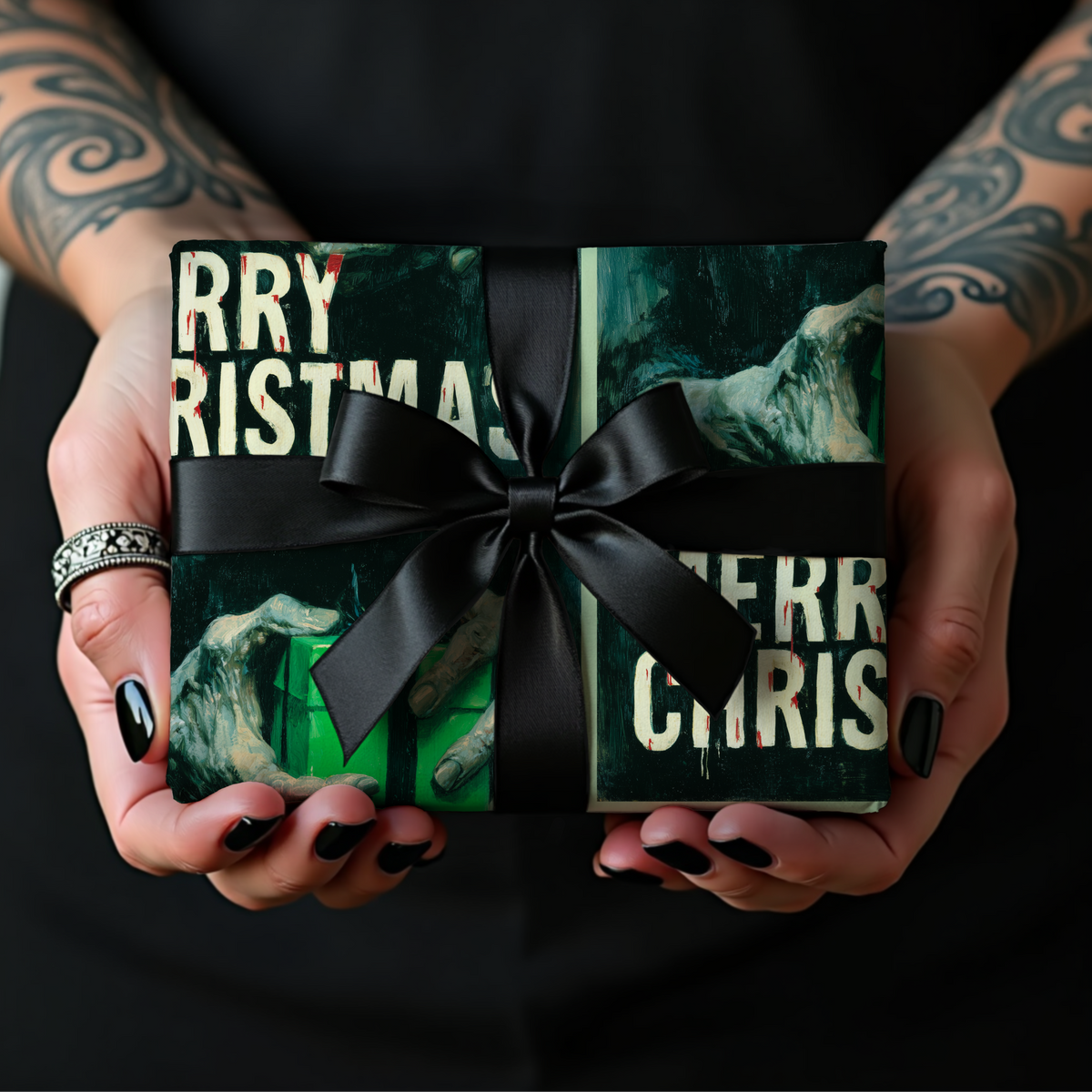 Grave Gift Exchange Zombie Christmas Horror Wrapping Paper