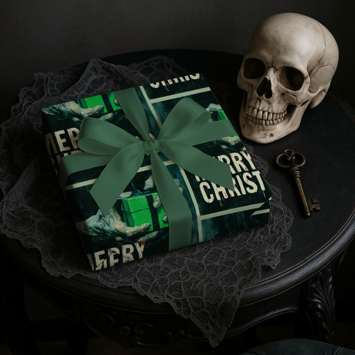 Grave Gift Exchange Zombie Christmas Horror Wrapping Paper