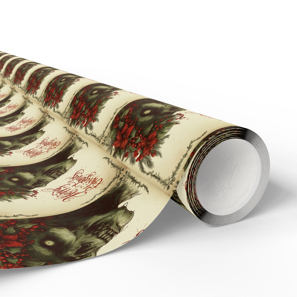 Hallowed Evergreen Zombie Christmas Gothic Wrapping Paper