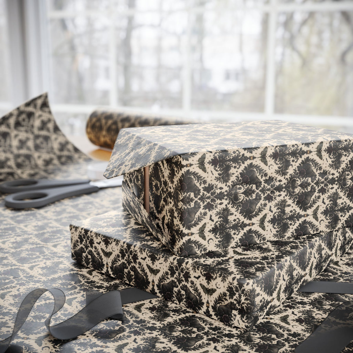 Hutto Hippo Nocturne Victorian Gothic Wrapping Paper