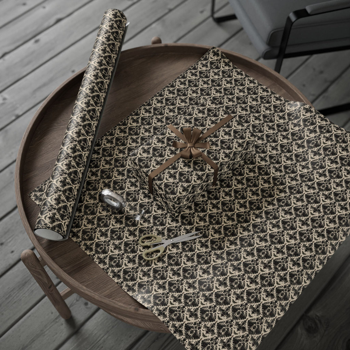 Hutto Hippo Nocturne Victorian Gothic Wrapping Paper