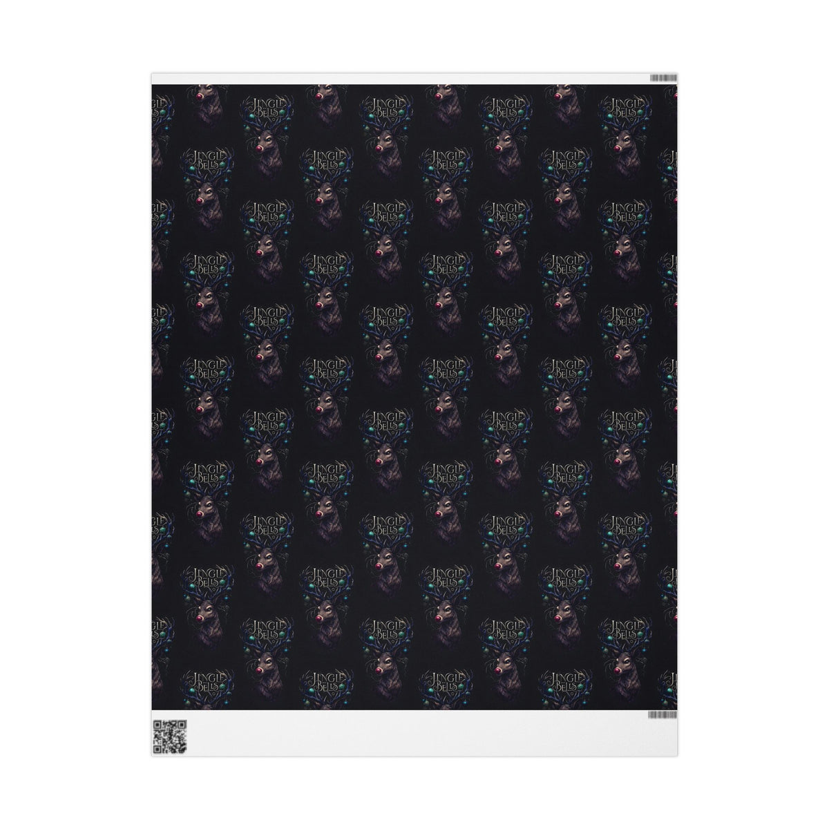 Jingle Bells Gothic Rudolph Christmas Wrapping Paper