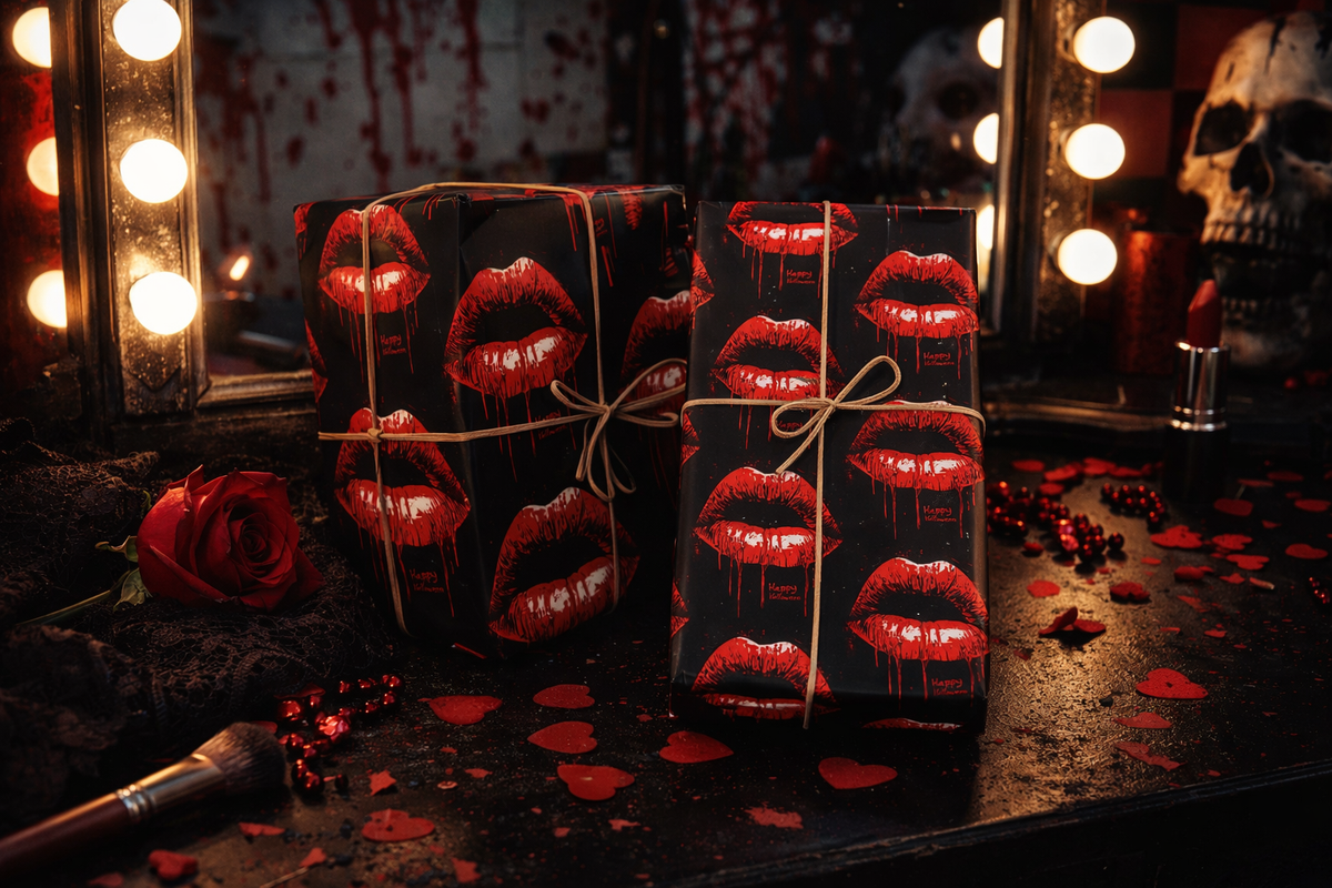 Kiss Me Until It Hurts Gothic Dark Romance Valentine Wrapping Paper