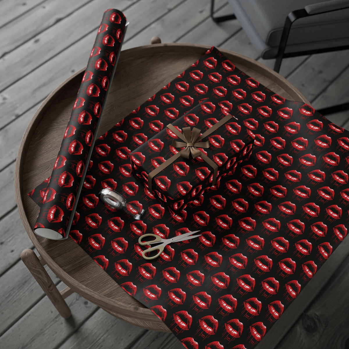 Kiss Me Until It Hurts Gothic Dark Romance Valentine Wrapping Paper
