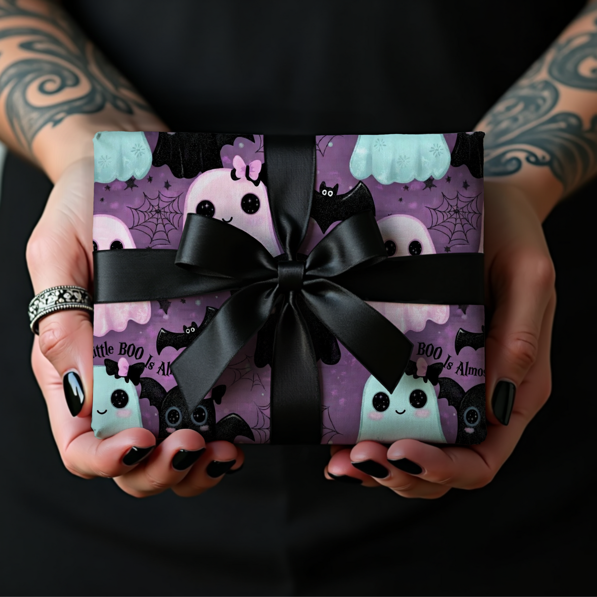 Little BOO Cute Ghost Baby Shower Wrapping Paper