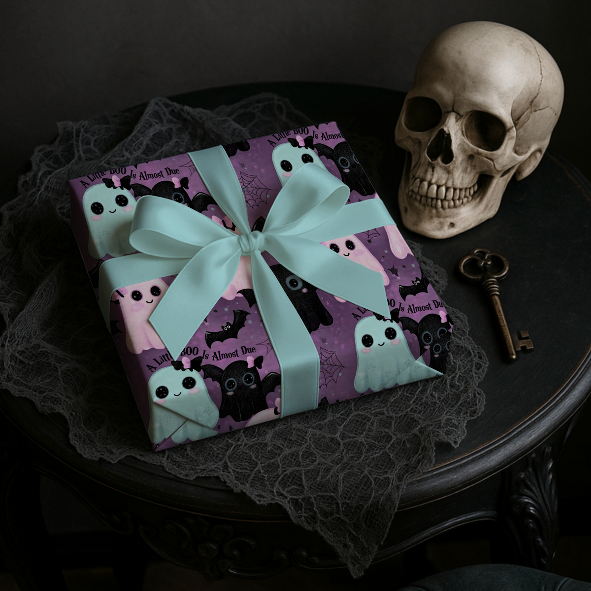 Little BOO Cute Ghost Baby Shower Wrapping Paper