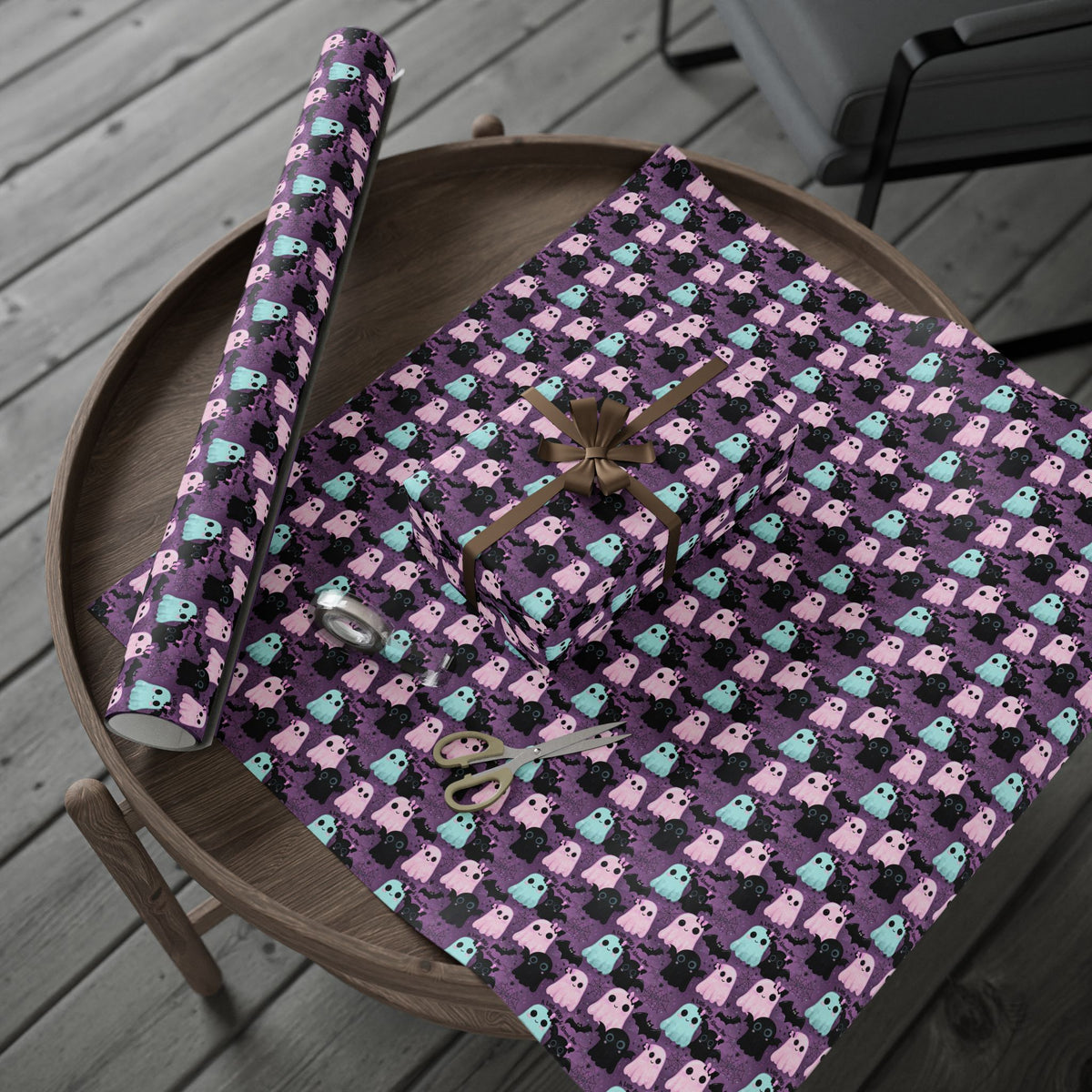 Little BOO Cute Ghost Baby Shower Wrapping Paper