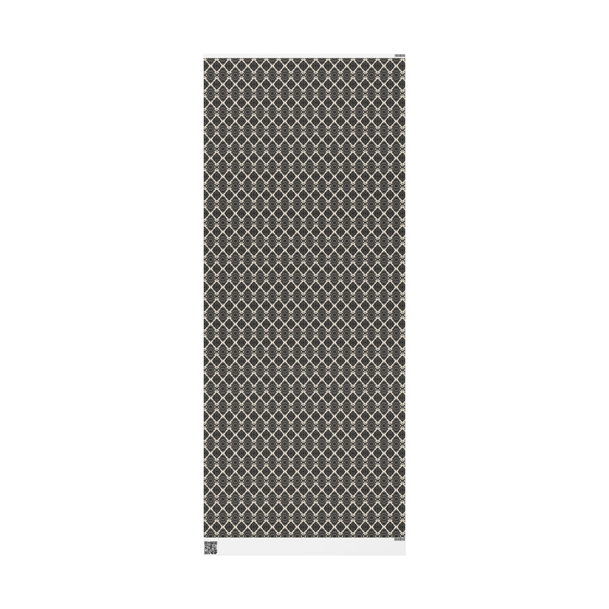 Lullaby in Lace Black Victorian Damask Baby Shower Wrapping Paper