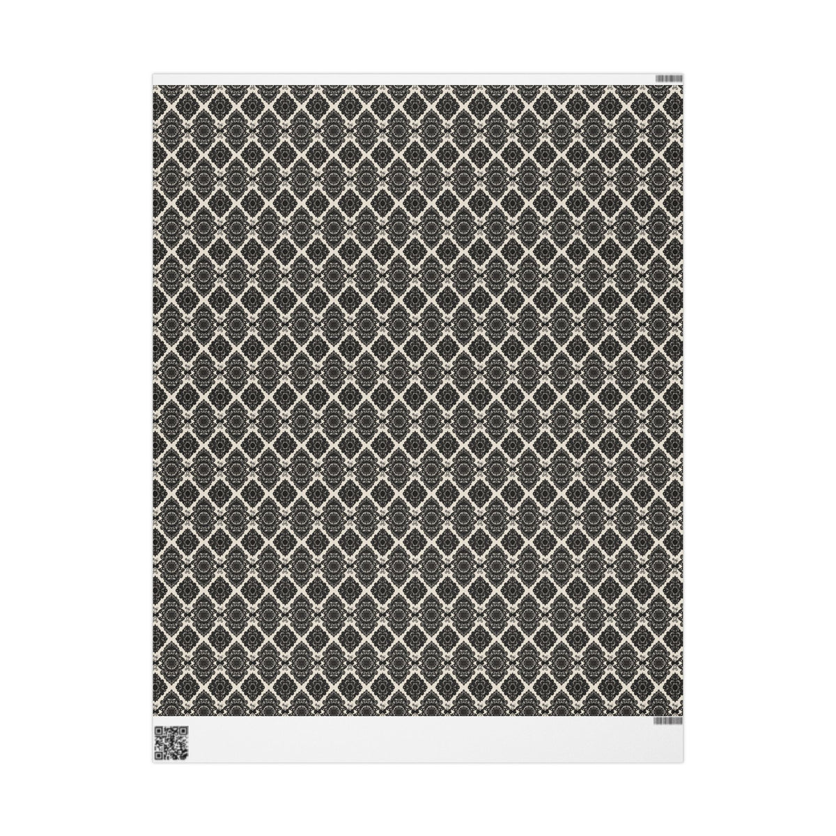 Lullaby in Lace Black Victorian Damask Baby Shower Wrapping Paper