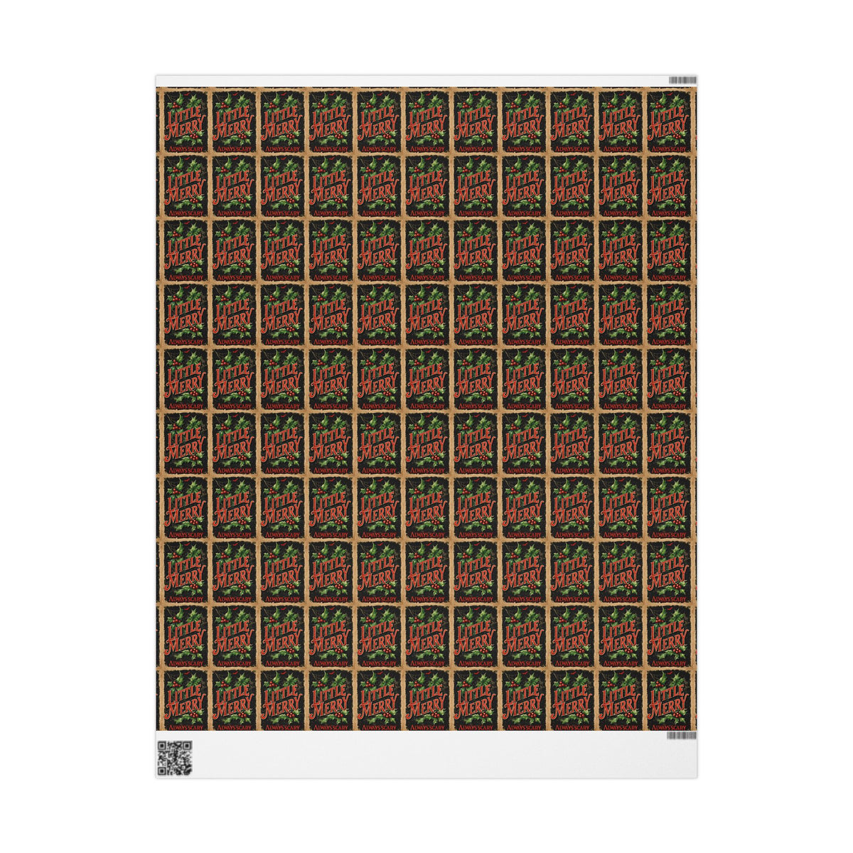 Little Merry Always Scary Vintage Christmas Wrapping Paper