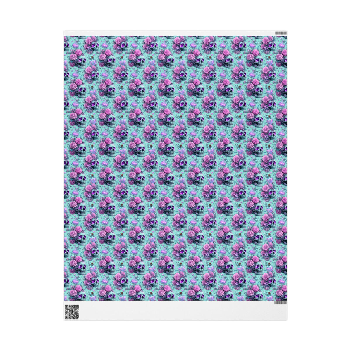 Love, Reanimated Pastel Skulls & Roses Valentine Wrapping Paper